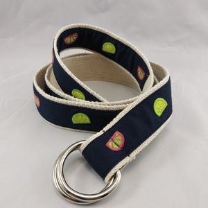 J Crew Fruit slice navy womens belt size M/L